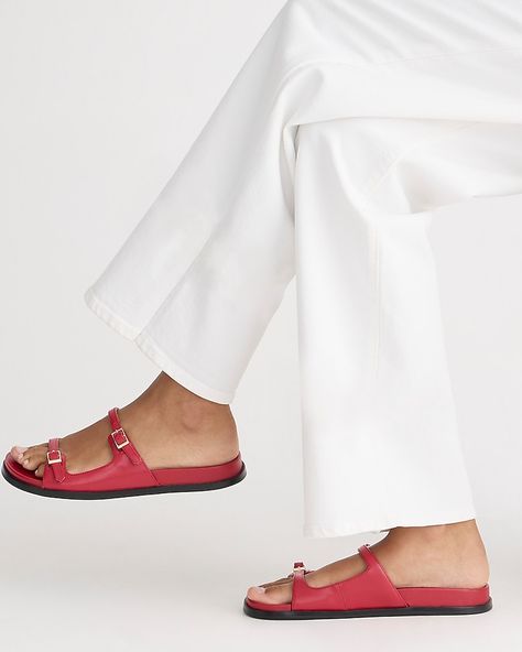 Colbie buckle sandals in leather Red Sandals Outfit, Sandals Outfit, Red Sandals, Loafer Sneakers, Buckle Sandals, Heeled Loafers, Red Shoes, Kids Wear, New Shoes