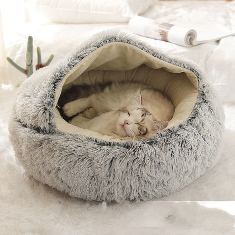 2 In 1 Dog And Cat Bed Pet Winter Bed Round Plush Warm Bed House Soft Long Plush Pets Bed https://www.jaaziintl.com/products/2-in-1-dog-and-cat-bed-pet-winter-bed-round-plush-warm-bed-house-soft-long-plush-pets-bed Jaazi Intl #Hot Plush Bed, Calming Cat, Cat Basket, Cat Cushion, Warm Bed, Cat Cave, Bed Cushions, Sleeping In Bed, Dog Pet Beds