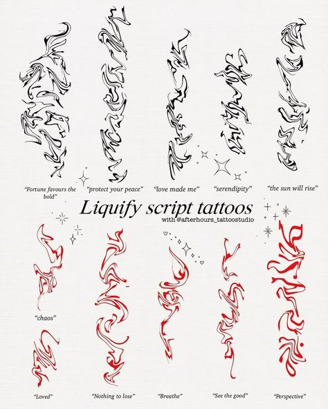 Arm Tat Placement, Liquify Script Tattoos, Bravery Tattoo Symbol, Tatoos Woman Ideas Arm, Murphy's Law Tattoo, Cute Tattoo Inspiration, Running Out Of Time Tattoos, Pretty Meaningful Tattoos, Liquify Tattoo