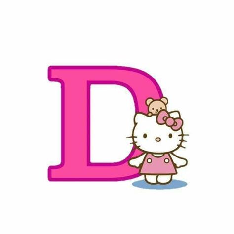 I Heart D, D Wallpaper Letter Cute, Hello Kitty Printables, Walpaper Hello Kitty, Hello Kitty Rooms, Hello Kitty Images, Cocoppa Wallpaper, Aesthetic Letters, Hello Kitty Drawing