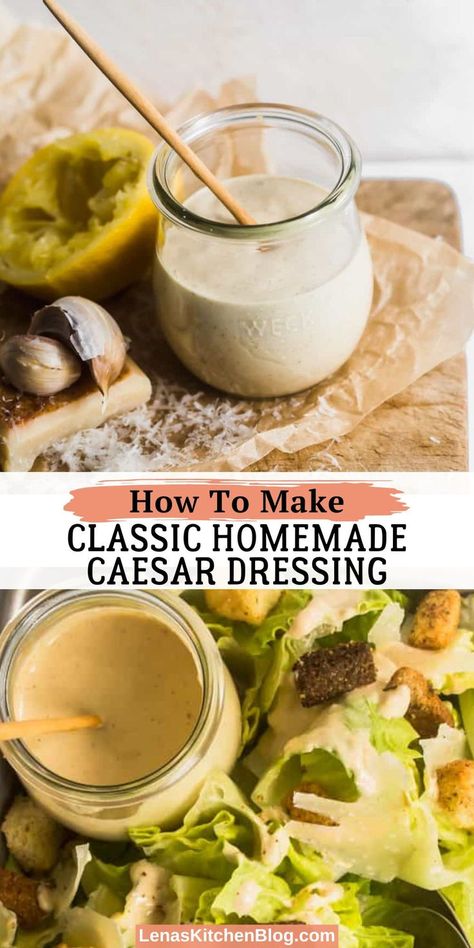 My Classic Homemade Caesar Dressing is so easy to make and requires just 7 pantry-staple ingredients. I promise you’ll never want to go back to store-bought dressing after learning to make your own! Ceasar Dressing, Homemade Caesar Dressing, Homemade Caesar, Classic Caesar Salad, Caesar Salad Dressing, Flavored Salts, Small Food Processor, 2000 Calories, Caesar Dressing