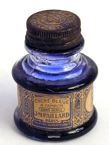 Vintage Ink Bottle - French Ink Bottle, Antique Bottles, Vintage Bottles, Old Bottles, Blue Bottle, Fountain Pen Ink, Bottles And Jars, Letter Writing, Tampon