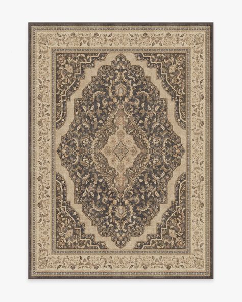 Adeline Dark Wood Rug | Ruggable Wood Rug, Coral Rug, Vine Border, Ruggable Rug, Rug Patterns, Taupe Rug, Chenille Rug, Shades Of Brown, Medallion Design