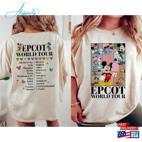 Two Sided Disney Epcot World Tour Shirt Mickey And Friends Sweatshirt Hoodie Check more at https://alysaarts.com/product/two-sided-disney-epcot-world-tour-shirt-mickey-and-friends-sweatshirt-hoodie/ Family Disney Shirts Matching, World Tour Shirt, Friends Sweatshirt, Drinking Around The World, Disney Epcot, Disney Family, Tour Shirt, Mickey And Friends, White Sand