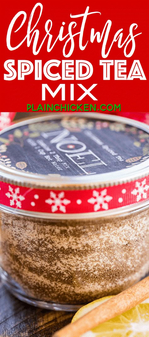 Hot Drink Gift Ideas, Hot Tea Gift Ideas, Apple Spice Tea Recipe, Tea Mixes In A Jar, Homemade Spice Tea Recipe, Holiday Spiced Tea, Cinnamon Spice Tea Recipe, Hot Drink Mixes Christmas Gifts, Instant Spiced Tea With Tang