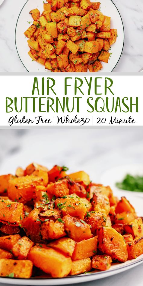 Butternut Squash Recipes Healthy, Air Fryer Butternut Squash, Butternut Squash Side Dish, Braised Chicken Recipes, Healthy Squash Recipes, Boiled Chicken Recipes, Butternut Squash Recipe, Can Chicken Recipes, Air Fryer Recipe