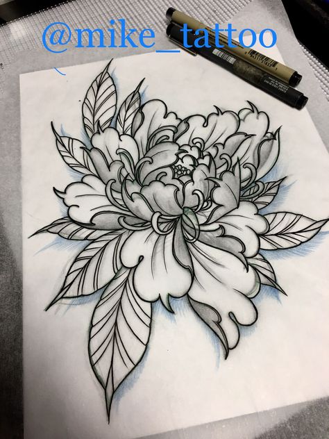 Peony Flower Tattoos, Ideas For Flowers, Japanese Flower Tattoo, Flowers Peonies, Japanese Tattoos, Irezumi Tattoos, Initial Tattoo, Peonies Tattoo, Knee Tattoo