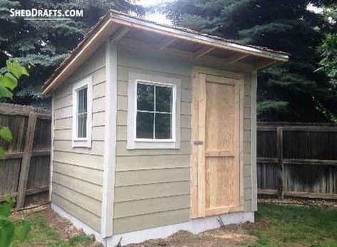 Slant Roof Shed, Lean To Storage Shed, Lean To Storage, Water Well House, 8x8 Shed, Utility Shed, Storage Building Plans, Shed Blueprints, Backyard Structures