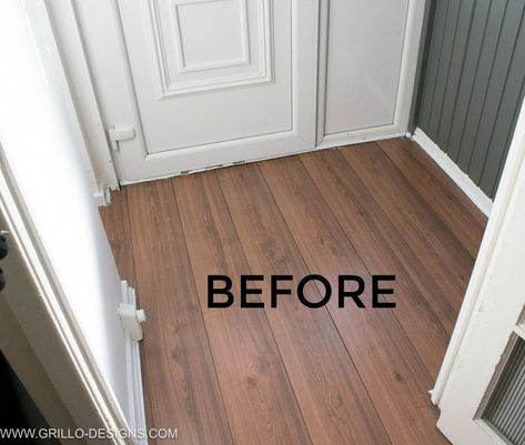 In the past I wallpapered my kitchen floor and it held up so well I decided to do my entryway as well Carpet Layout, Paper Bag Floor, Grey Carpet Hallway, Faux Fireplace Mantels, Diy Paper Bag, Vintage Duvet, Old Shutters, Diy Accent Wall, Diy Entryway