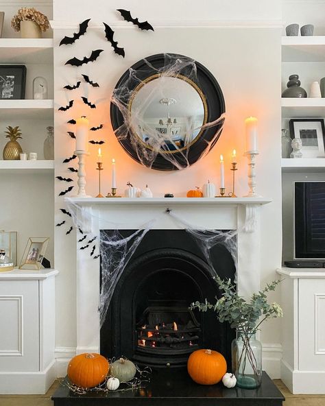 Bats Coming Out Of Fireplace, Bats Fireplace Halloween, Chimney Decor, Halloween Fireplace, Halloween 2024, Where The Heart Is, Holiday Decorations, Halloween Fun, Gin