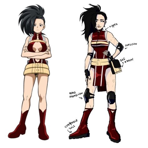 Mha Momo Costume Redesign, Momo Costume Redesign, Mha Characters Hero Costumes, Katsuki And Mirko, Momo Yaoyorozu Hero Costume Redesign, Mha Character Redesign, Shinso Hero Costume, Momo Yaoyorozu Costume Redesign, Momo Yaoyorozu Redesign