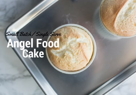 Angel Food Cake Recipes, Single Serve Meals, Recipe For 1, Small Batch Baking, Single Serve Desserts, Single Serving Recipes, Individual Cakes, Meatless Main Dishes, Dessert For Two