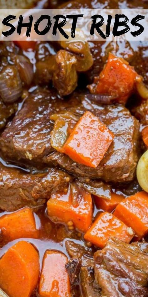 Shortribs Dutchoven, Short Rib Recipes Crockpot, Beef Chuck Short Ribs, Short Rib Recipes Oven, Short Rib Beef Stew, Short Rib Stew, Braised Short Ribs Recipe, Boneless Beef Short Ribs, Short Ribs Slow Cooker