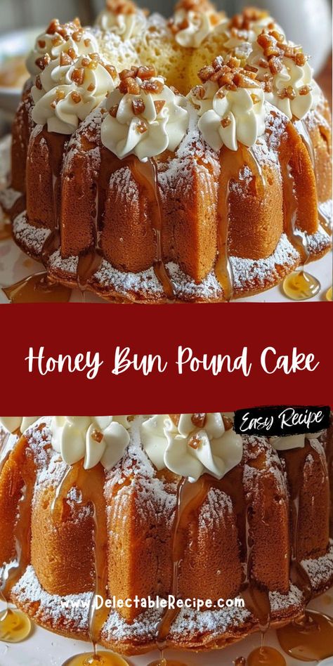 Honey Bun Cake, Bun Cake, Honey Bun, Honey Buns, Bundt Cakes, Easy Cake Recipes, Sweet Floral, Desserts Recipes, Floral Notes