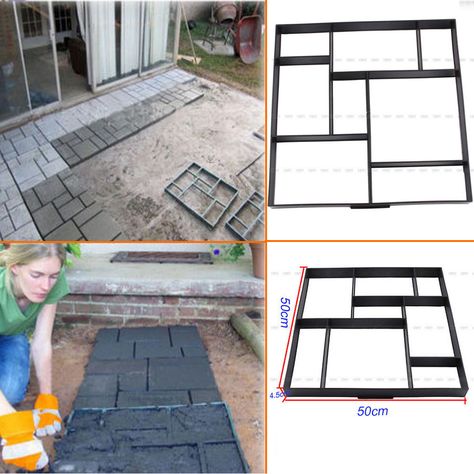 Garden Driveway Paving Pavement Mold Concrete Stepping Stone Path Walk Maker US - Walmart.com Stepping Stone Path, Walk Maker, Garden Driveway, Stepping Stone Molds, Stepping Stone Paths, Concrete Path, Concrete Stepping Stones, Driveway Paving, Brick Path