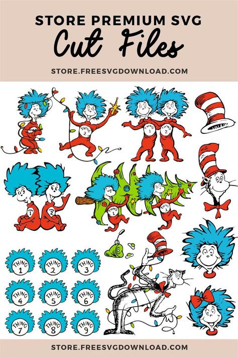 Dr Suess Hats, Dr Seuss Images, Dr. Seuss Crafts, Cricut Christmas Svg, Cat In The Hat Svg, Dr Seuss Week, Cricut Svg Files Free, Svg Grinch, Digital Paper Free