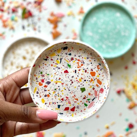 Terrazzo Coaster & Trinket Trays |  Jesmonite Coasters | Home Decor | Decorative Trays Handmade Dinnerware, Bamboo Utensils, Jewellery Dish, Bamboo Plates, Trinket Trays, Eco Resin, Natural Soy Wax Candles, Square Tray, Oval Tray