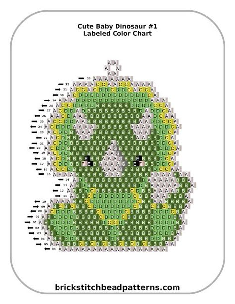 Cute Baby Dinosaur 1 Triceratops Pendant Free Brick Stitch Bead Pattern Labeled Color Chart Brick Stitch Dragon, Brick Stitch Beading Patterns Free, Free Brick Stitch Patterns, Brick Stitch Pattern Free, Beaded Pokemon, Seed Bead Weaving, Stitch Bead Pattern, Dinosaur Triceratops, Wire Jewelry Patterns