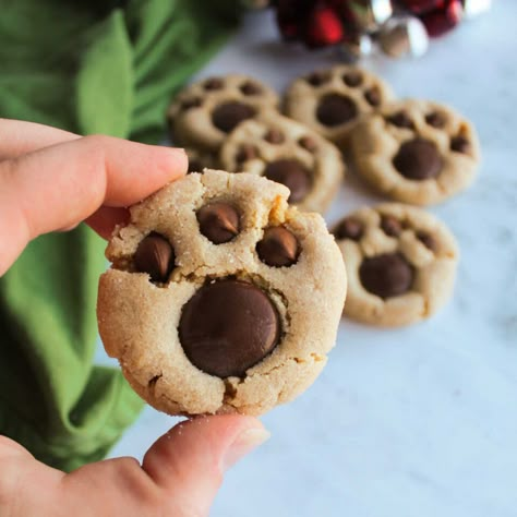 Paw Print Peanut Butter Blossom Cookies - Cooking With Carlee Bear Paw Peanut Butter Blossom Cookies, Nutter Butter Cookies Ideas, Bear Paw Print Cookies, Peanut Butter Paw Cookies, Paw Print Peanut Butter Blossoms, Puppy Paw Cookies, Dog Paw Print Cookies, Peanut Butter Paw Print Cookies, Dog Paw Cookies