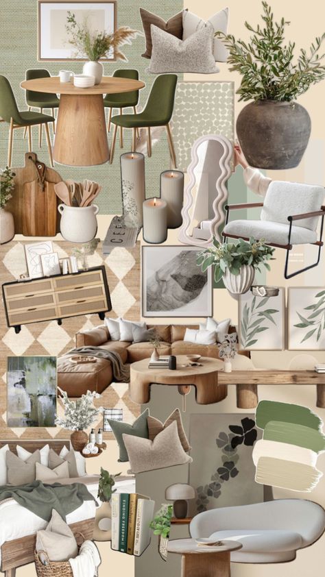 Beige home decor, green home decor, neutral home style Sage Green Home Decor Ideas, Green And Neutral Home Decor, Beige And Green Aesthetic, Green And Beige Aesthetic, Dubai Apartment, Sage Green Living Room, Beige Home Decor, Tan Living Room, Home Decor Neutral