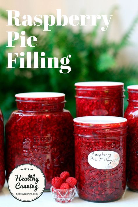 Canning Raspberry Pie Filling, Canned Raspberry Pie Filling Recipes, Raspberry Canning Recipes, Pie Filling Ideas, Raspberry Pie Filling Recipes, Pie Filling Canning, Jam Ideas, Raspberry Pie Recipe, Healthy Canning