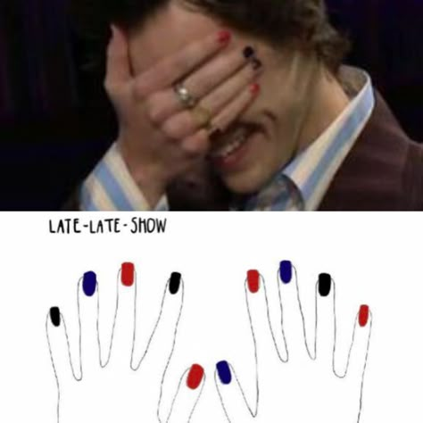 Harry Styles Nails, Mens Nails, Late Late Show, Hippie Nails, Nail Tattoo, Nail Nail, Funky Nails, Swag Nails, How To Do Nails