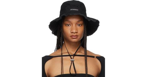 Chapeau 'Le Bob Artichaut' noir La Montagne Coton Jacquemus en coloris Noir - Lyst Bob Chapeau, Missoni, Shopping List, Choker Necklace, Promotion