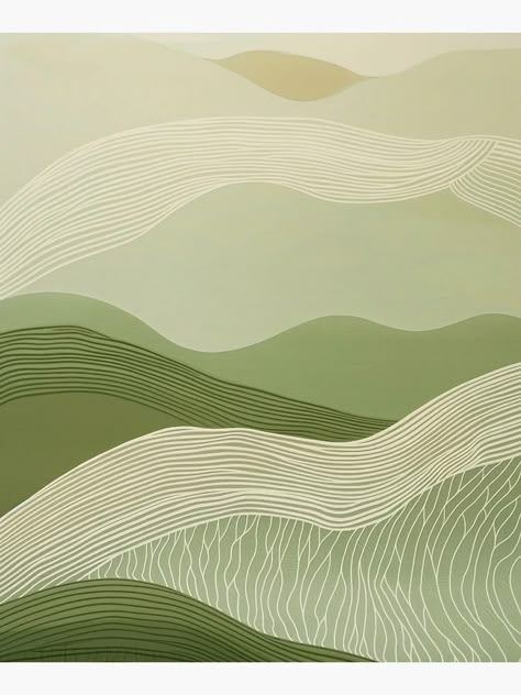 "Japandi Wall Art -Calming Zen Waves in Sage Green, Moss and Beige" Mounted Print for Sale by NIKOLAY GACHEV | Redbubble Logo Design Japanese, Zen Aesthetic, Subang Jaya, Japandi Wall, Japandi Wall Art, Sage Green Walls, Architecture Collage, Beige Walls, Green Wall