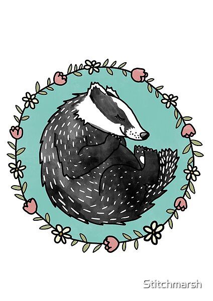 Badgers Drawing, Cute Badger Drawing, Badger Embroidery, Badger Illustration, Harvest Ideas, Paint Your Own Pottery, Art References, Nice Things, Fabric Painting