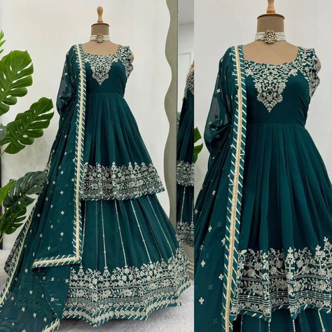 Peplum Lehenga set for wedding season 🦚 Top Fabric : Foux Georgette Inner : Micro Work : Thread with Sequence Stitch : M(38), L(40), XL(42) with XXL(44) margin Front and back both side work Lehenga Fabric :- Foux Georgette Work :- thread with Sequence with canvas pata Inner :- Micro Stitch :- semi stitch up to 44 with elastic Dupatta Fabric : Foux Georgette Work : thread with Sequence with Fourside lace broder Length : 2.2 meter Price :- 1599 Visit :- www.fabfunda.com Contac... Peplum Lehenga With Dupatta, Peplum Lehenga, Lehenga With Dupatta, Side Work, Georgette Lehenga, Saree Bollywood, Lehenga Fabric, Work Lehenga, Lehenga Choli Online