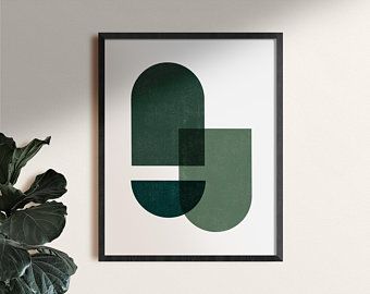 Mid Century Painting, Geometric Printable, Mid Century Wall Art, Bohemian Wall Art, Love Wall Art, Mid Century Wall, Modern Print, Mid Century Art, Mid Century Modern Art