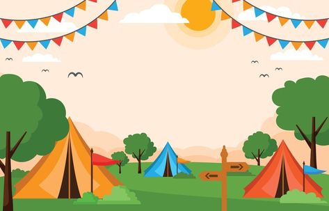 Flat Summer Camping Background Camp Background, Camping Background, Camping Cartoon, Camping Wallpaper, Camp Design, Camping Design, Wallpaper Cartoon, Desktop Background Pictures, Artistic Wallpaper