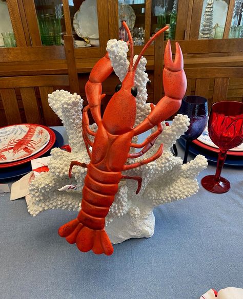 Lobster Crafts, Small Jam Jars, Lobster Decor, Lobster Party, Dinner Tablescape, Whispers Of The Heart, Lobster Fest, Red Lobsters, Tablescapes Summer