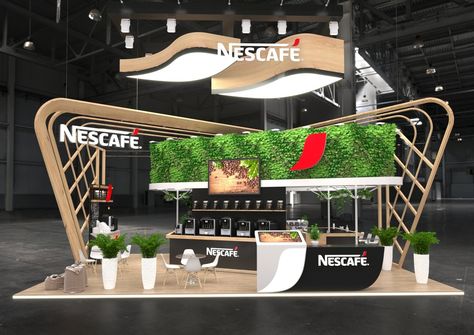 Nescafe 2019 by Ivan Kaplin at Coroflot.com Creative Booth Design Exhibition Stands, Coffee Booth, Booth Design Exhibition, Interior Design Presentation Boards, Creative Booths, Beauty Exhibition, Expo Stand, Exhibition Display Design, Booth Exhibition