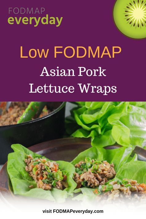 Are you in need of a quick weeknight dinner? This dish for Low FODMAP Asian Pork Lettuce Wraps combines ground pork and an assortment of veggies, quickly stir fried in one pan. The original recipe uses hoisin sauce but as of now, no low FODMAP version is approved, so we incorporated another Chinese condiment that is approved – oyster sauce. #dairyfree #glutenfree #easyrecipe #ibs #ibsdiet #lowfodmap #fodmapeveryday Fodmap Meals, Fodmap Lunch, Fodmap Recipes Dinner, Low Fodmap Recipes Dinner, Fodmap Food, Low Fodmap Diet Recipes, Pork Lettuce Wraps, Fodmap Diet Recipes, Inflammatory Recipes