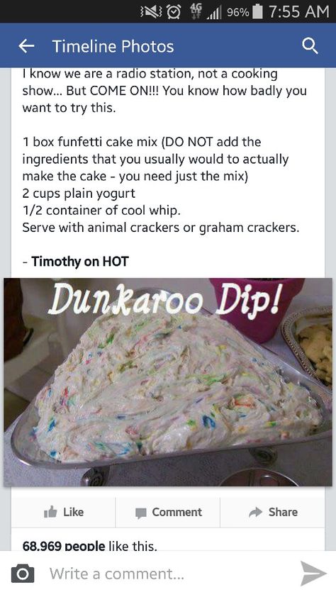 Dunkaroo Dip Recipe, Cake Dip Recipe, Dressing Diy, Dunkaroo Dip, Easy Dessert Dips, Festive Holiday Desserts, Cake Batter Dip, Mini Cheesecake Bites, Cake Dip