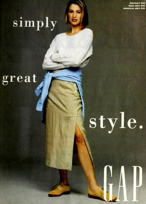 Vintage Clothing Advertisements, 90s Gap Ads, Vintage Gap Ads, Gap Aesthetic, Gap Clothes, Vintage 90s Outfit, Gap Ads, Casual Vintage Outfits, Gap 90s