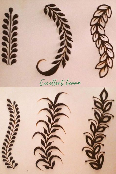 East Henna Designs, Mehandi Leaf Design, Henna Leaf Design, Artistic Mehendi, Henna Basics, Mehendi Practice, Mehandi Tutorial, Learn Mehndi, Mehndi Drawing