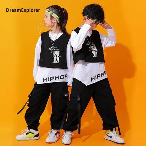 Look what I found on AliExpress Cargo Pants Girls, Hip Hop Dance Outfits, Kids Street Style, Hip Hop Costumes, Streetwear Cargo Pants, Dance Outfits Practice, Jazz Costumes, Marvel Clothes, Girls Sweatshirt