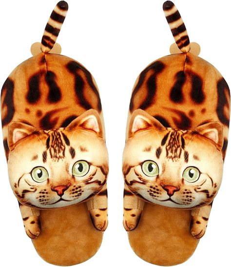 Infaccial Cute Cat Fuzzy Plush Home Soft Comfy Slippers for Women,Bedroom Pillow Slippers,House Shoes for Women,Funny Gift Ideas,for Girls,Mom,Mens,Mother's Day Gift Slippers Funny, Cow Cat, Cat Slippers, Cotton Slippers, Leopard Christmas, Christmas Slippers, Cat Motif, Animal Slippers, Cat Christmas Gift