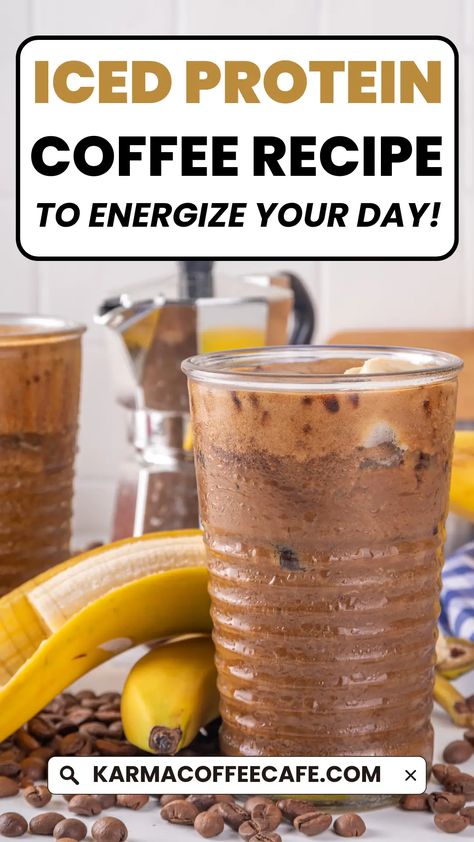 Energize Your Day with This Easy Iced Protein Coffee Recipe Iced Protein Coffee, Peanut Butter Protein Shake, Protein Shakes Recipes, Chocolate Protein Shakes, Protein Coffee, Coffee Mix, Healthy Coffee, Peanut Butter Protein, Coffee Drink Recipes