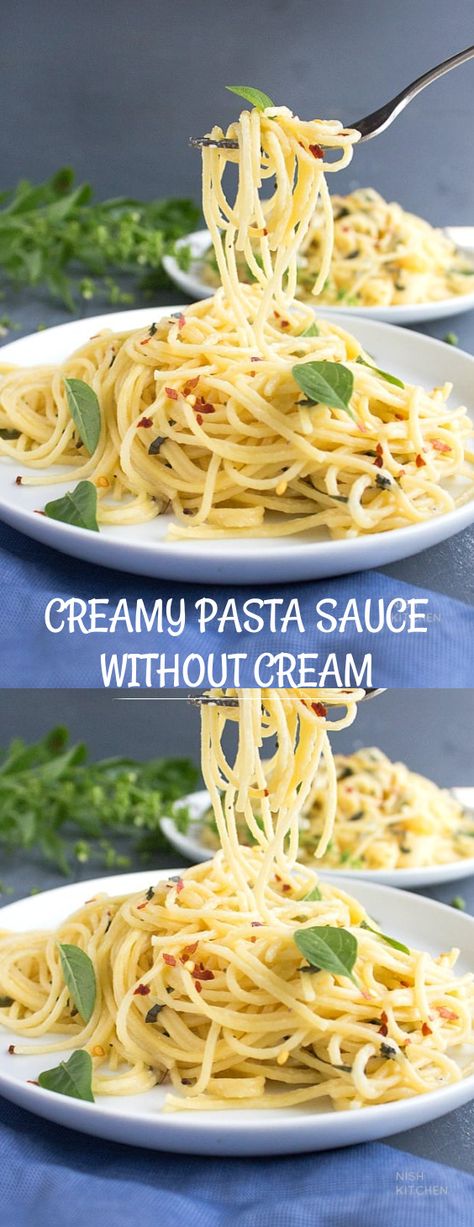 CREAMY PASTA SAUCE WITHOUT CREAM Pasta Without Tomato Sauce, Pasta Sauce No Cream, Pasta Sauce Alternatives, No Sauce Pasta, No Tomato Pasta Sauce, Low Calorie Pasta Sauce, Pasta Sauce Creamy, Pasta Without Cream, Cream Pasta Sauce