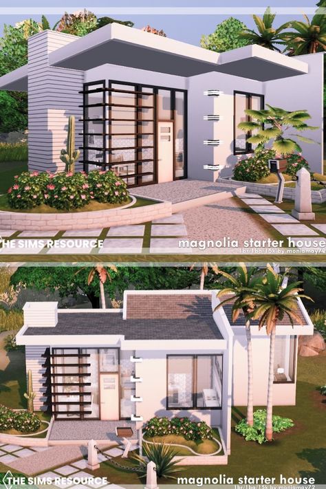 Sims 4 Modern House, Sims 2 House, Lotes The Sims 4, Starter House, The Sims 4 Lots, Sims Freeplay Houses, Sims 4 Tsr, Sims 4 House Plans, Sims 4 House Building