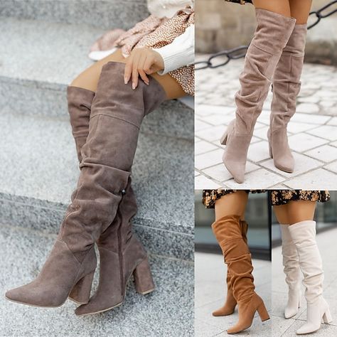 Trendy Boots For Women 2024, Boots For Fall 2024, How To Wear Thigh High Boots, Knee Boots Winter, Fall Shoes Women, Tall Cowgirl Boots, Womens Thigh High Boots, Boots Thigh High, Knee High Boots Winter