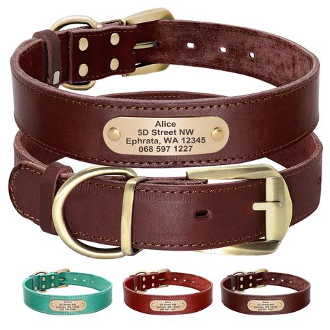 Raggystylzs-Apparel -Di-Dog Personalized Leather Dog Leash Custom Engraved Walking Leash #DogLeash #ExtraLargeLead #RaggystylzsLeash #RichBrown #EngravedLeash #CustomDesign #LargeLead #ScarletRed #Green #LeatherLead Engraved Promise Rings, Leather Dog Collar Custom, Leather Dog Leash, Forever Gifts, Rough Collie, Leather Dog Collar, Personalized Dog Collars, Alaskan Malamute, Leather Skin