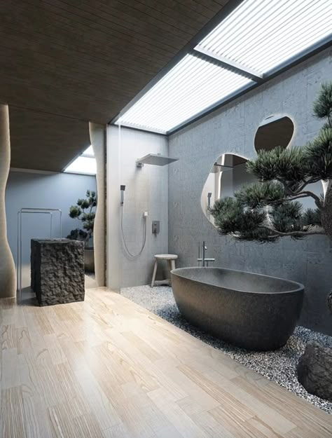 Luxury Bathroom Master, Skylight Bathroom, Best Toilet Paper, Skylight Design, Indoor Outdoor Bathroom, Washroom Decor, Washroom Design, Bathtub Design, Casa Container