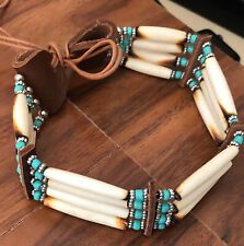 Native American Ethnic & Regional Necklaces & Pendants for sale | eBay Bone Bead Necklace, Indian Beadwork, Beaded Hat Bands, Native American Necklace, Native American Earrings, Beaded Hat, Turquoise Bead Necklaces, Native American Turquoise, Silver Bead Necklace