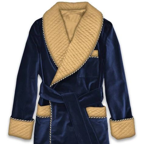 Design star studio of the best gift. Quilted Shawl, Velvet Dressing Gown, Monogram Robes, Mens Wedding Attire, Vintage Gentleman, Silk Dressing Gown, Formal Jacket, Navy Blue Velvet, Dressing Gown Robe