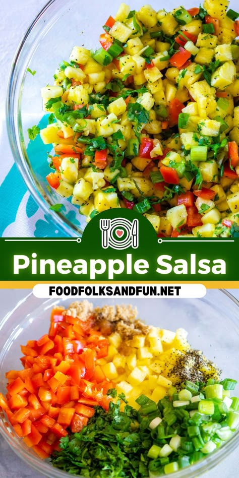 Hawaiian Side Dishes, Hawaiian Appetizers, Hawaiian Party Food, Pineapple Salsa Recipe, Luau Food, Hawaiian Dishes, Hawaiian Chicken, Pineapple Salsa, Hawaiian Food