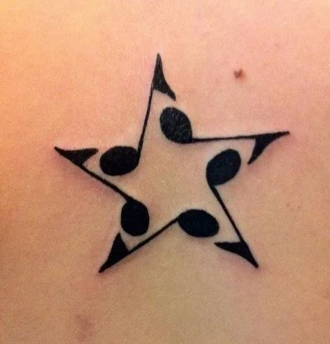 Star Tattoo Meaning, Tato Minimal, Star Tattoo Designs, Music Tattoo Designs, Note Tattoo, Inspiration Tattoos, Star Tattoo, Geniale Tattoos, Cute Little Tattoos